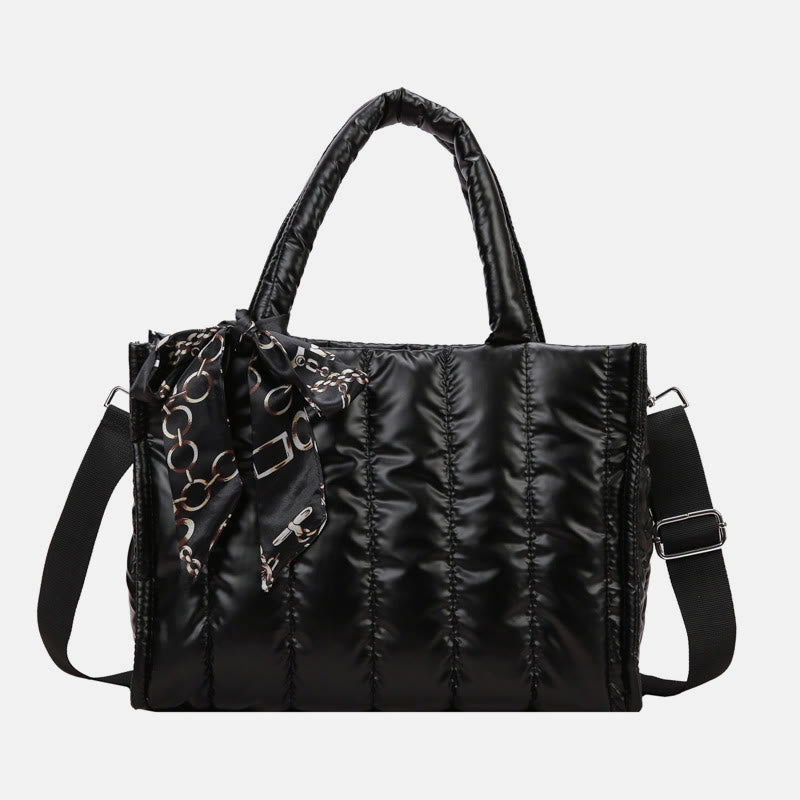 Daunenhandtasche, große Kapazität, abnehmbarer Riemen, Umhängetasche für den Winter