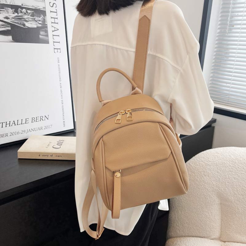 Damen Mini Rucksack Kleiner Reiserucksack Casual PU Leder Tagesrucksack Geldbörsen
