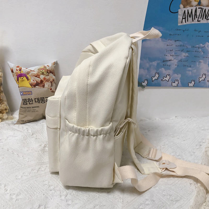Rucksack für Damen, lässig, cool, solides Nylon, Schul-Umhängetasche