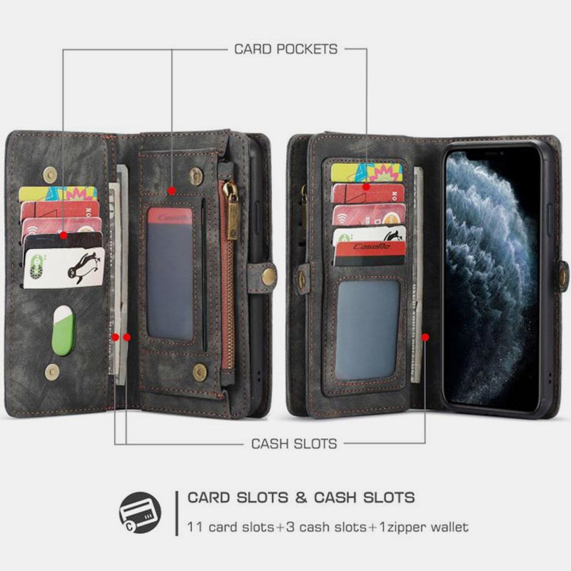 2 in 1 Magnetische Brieftasche Abnehmbare Hülle für Telefon