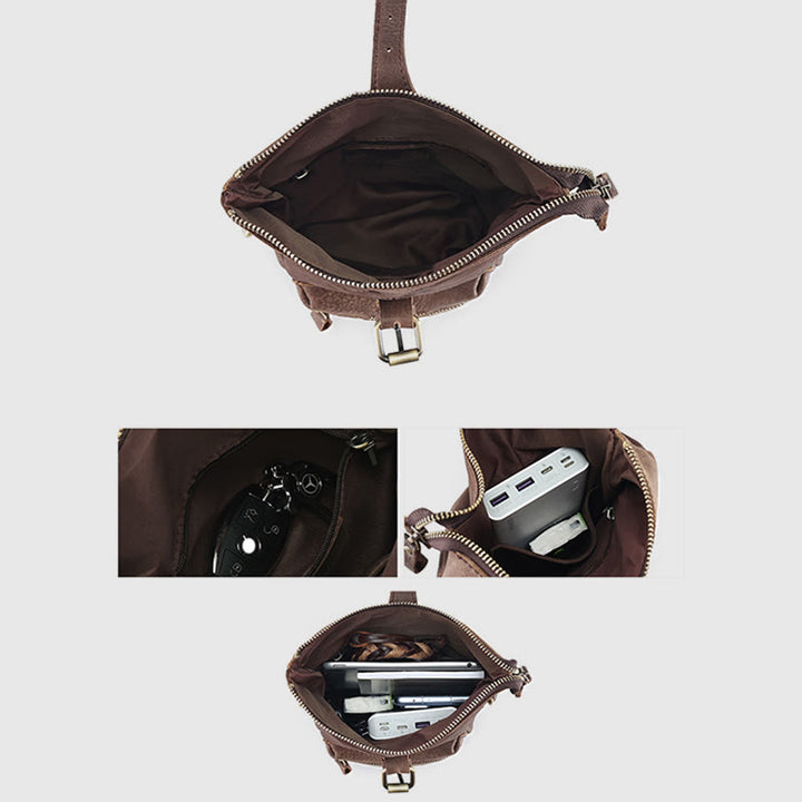 Gürteltasche für Herren, multifunktionale Gürteltasche aus Leder für Outdoor-Sportbekleidung
