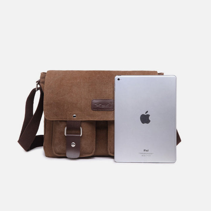 Kuriertasche für Herren, große Kapazität, lässige Schultertasche aus Segeltuch