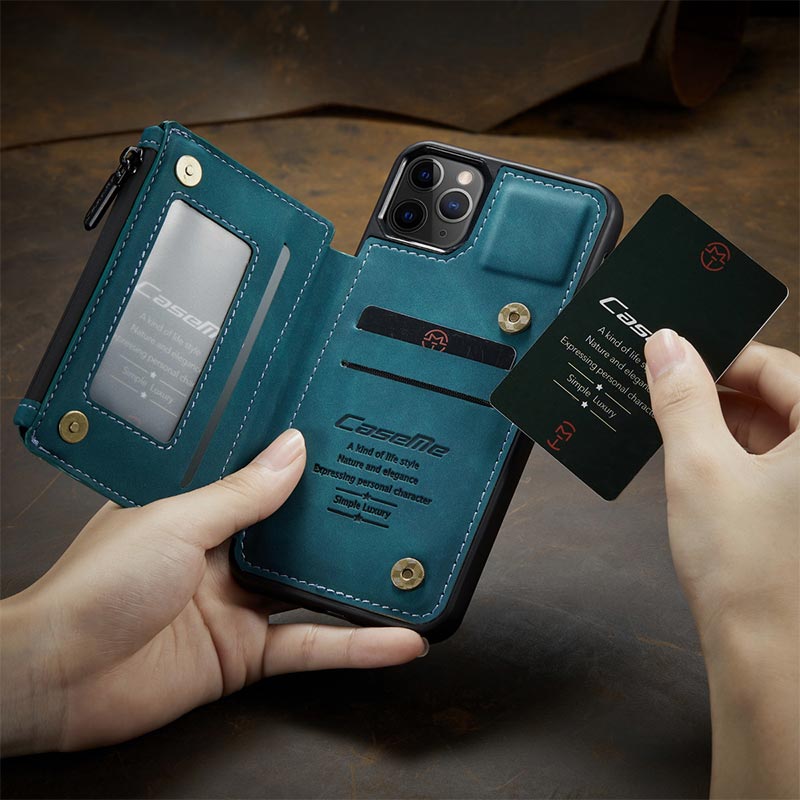 2 IN 1 Anti-Diebstahl RFID Telefon Tasche Brieftasche Smartphone Fall Kompatibel mit iPhone
