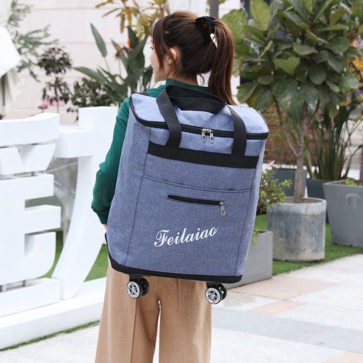 Kurzreise-Gepäcktasche mit Rollen für Damen, tragbar, konvex, Rucksack