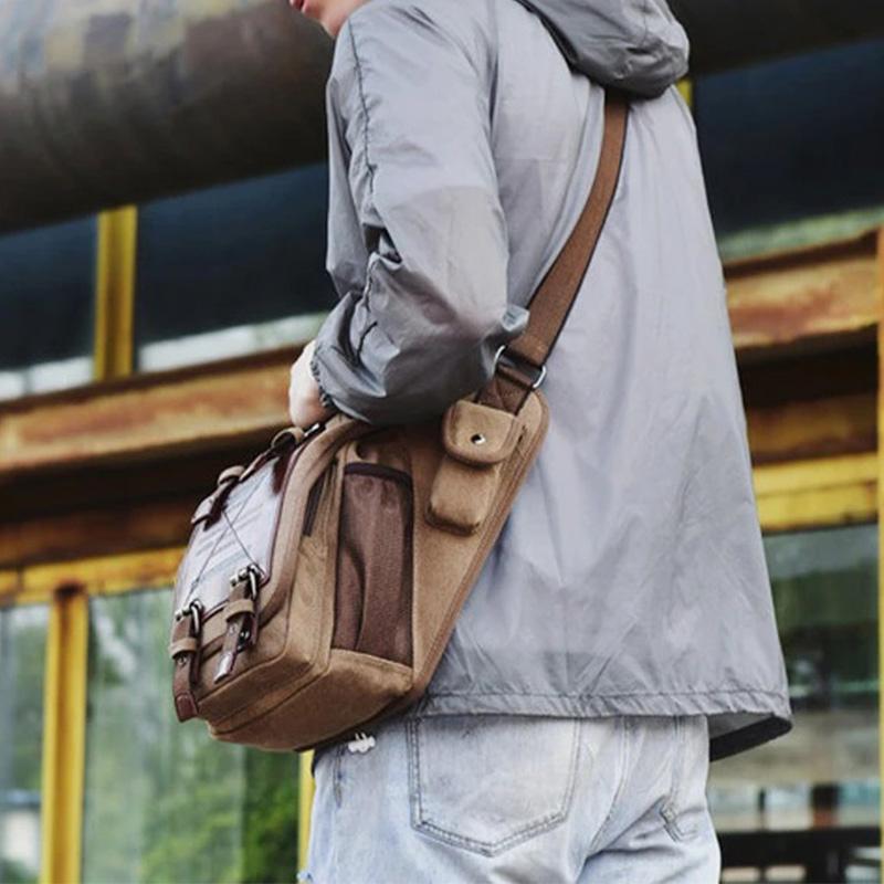 Umhängetasche für Herren, Retro, multifunktionale Umhängetasche aus Canvas für den täglichen Gebrauch