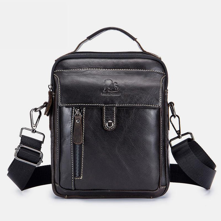 Große Kapazität Echt Leder Messenger Bag Crossbody Schulter Geldbörse Fit 9,7 in iPad