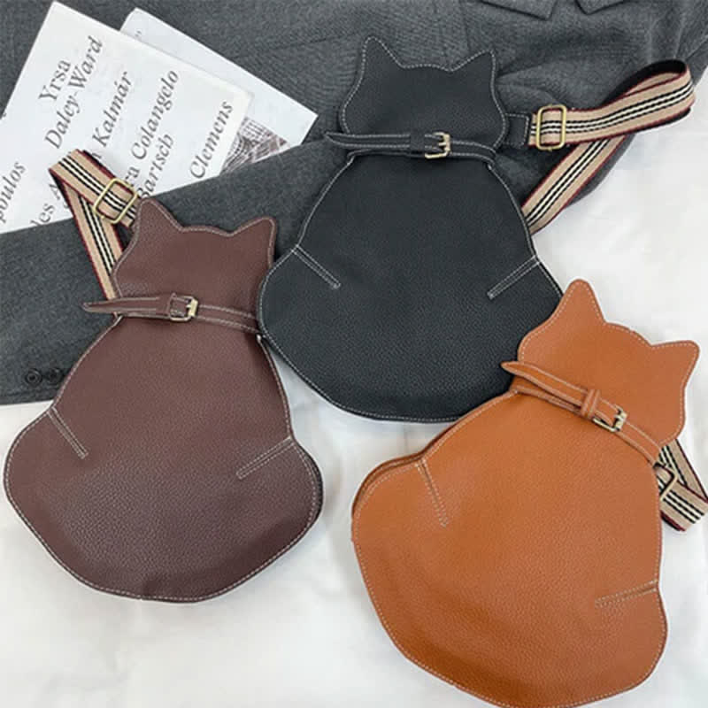 Süße Schultertasche aus PU-Leder in Katzenform für Damen