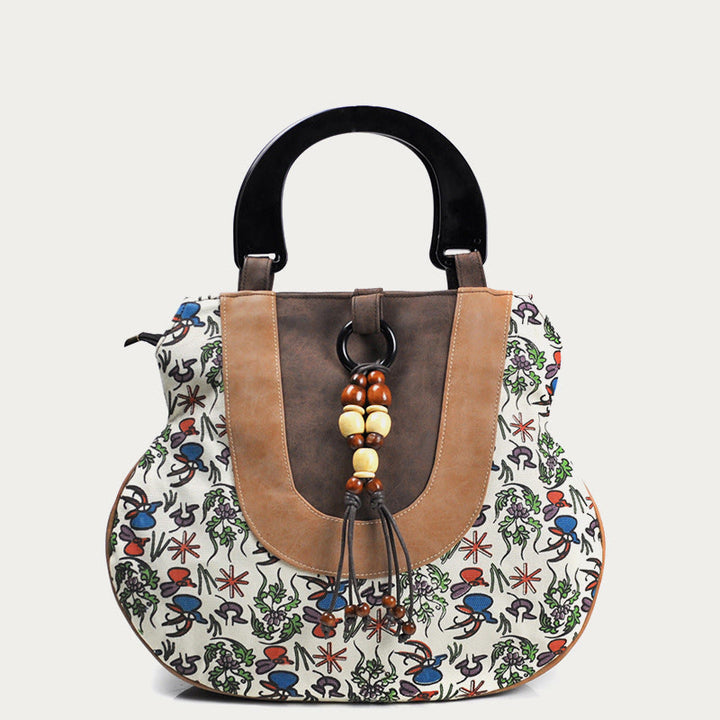 Top-Griff-Tasche für Frauen Ethno-Stil Druck Canvas Handtasche