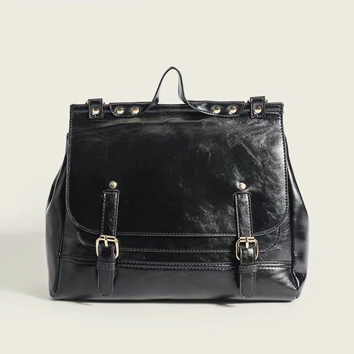 Rucksack für Damen, Vintage, Ölwachsleder, multifunktionale Umhängetasche
