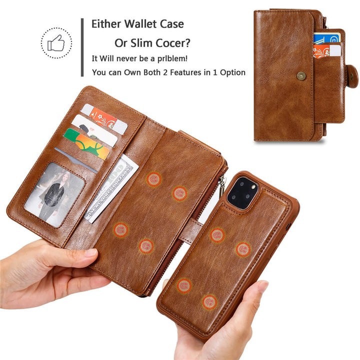Abnehmbare magnetische Vintage-Brieftaschenhülle für das iPhone