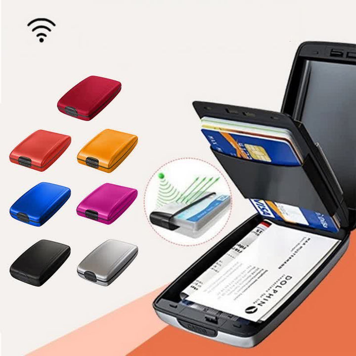 RFID-blockierende Brieftasche aus Aluminiumlegierung, Kartenhalter, Geld-Organizer 