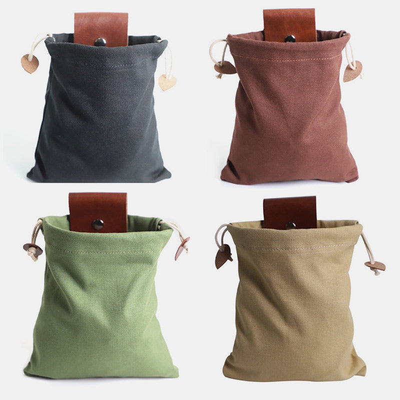 Aufbewahrungstasche aus Leder und Canvas für Bushcraft