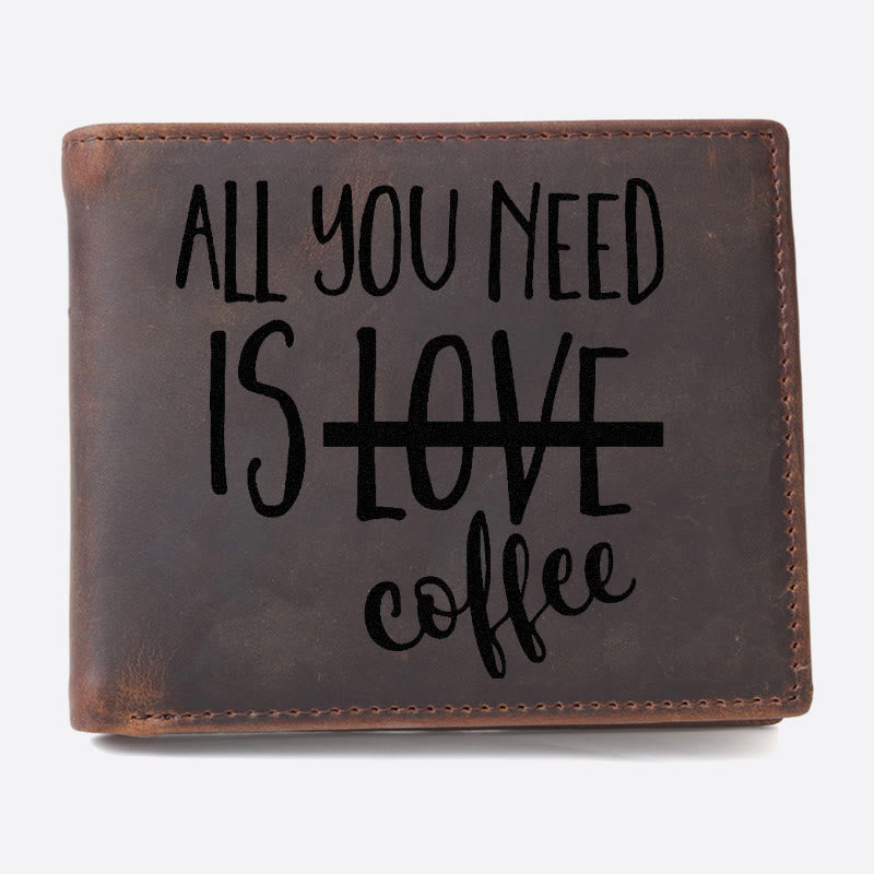 Alles was Sie brauchen ist Kaffee, Gravurkarte für Männer, RFID-Karten