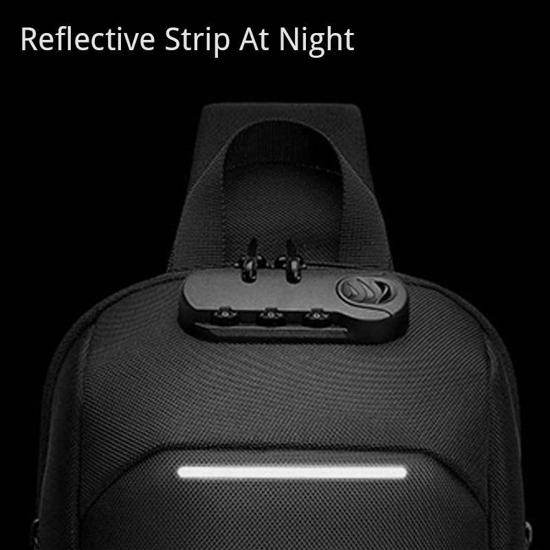 Diebstahlsichere, wasserdichte Brusttasche mit USB-Ladeanschluss