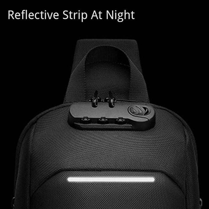 Diebstahlsichere, wasserdichte Brusttasche mit USB-Ladeanschluss