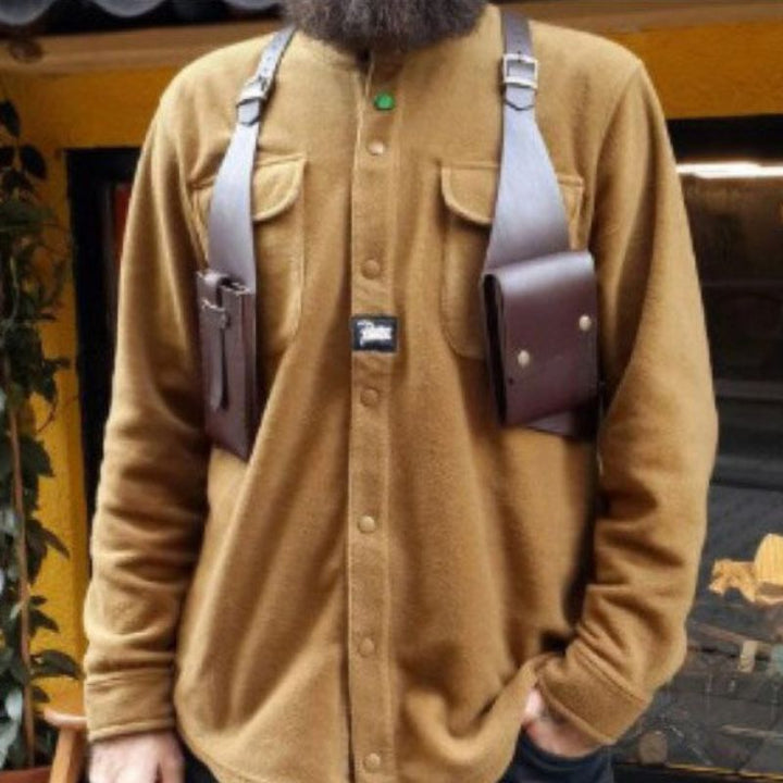 Retro-Telefon-Schulterholster aus Leder mit verstellbaren Riemen für tägliche Kostümpartys
