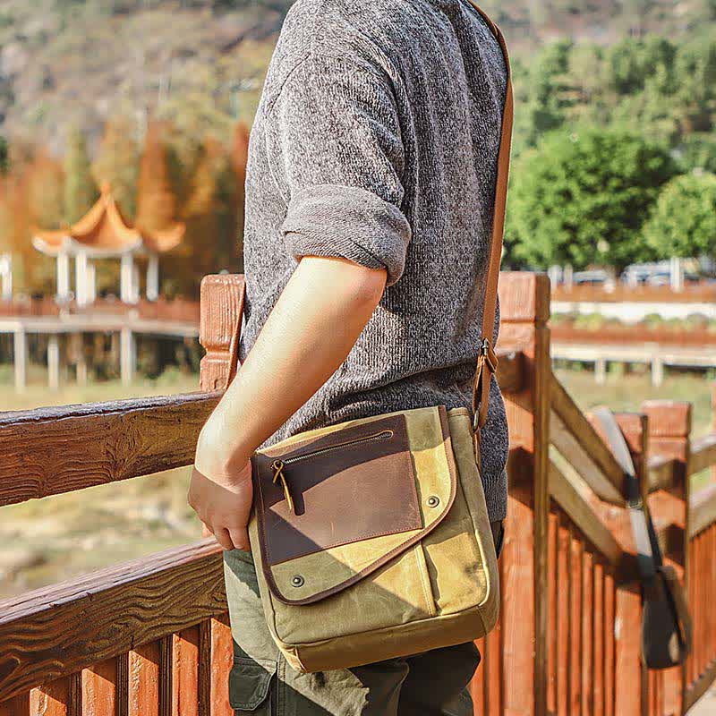 Herren Messenger Bags Canvas Umhängetasche Reise Arbeitstasche