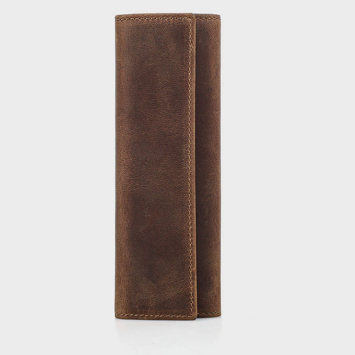 Federmäppchen fürs Business Vintage Echtleder schlichtes Stiftemäppchen