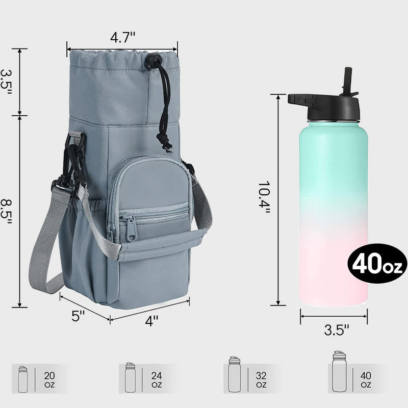 Tragetasche für Wasserflasche für Ausflüge, Sport, Umhängetasche aus Canvas