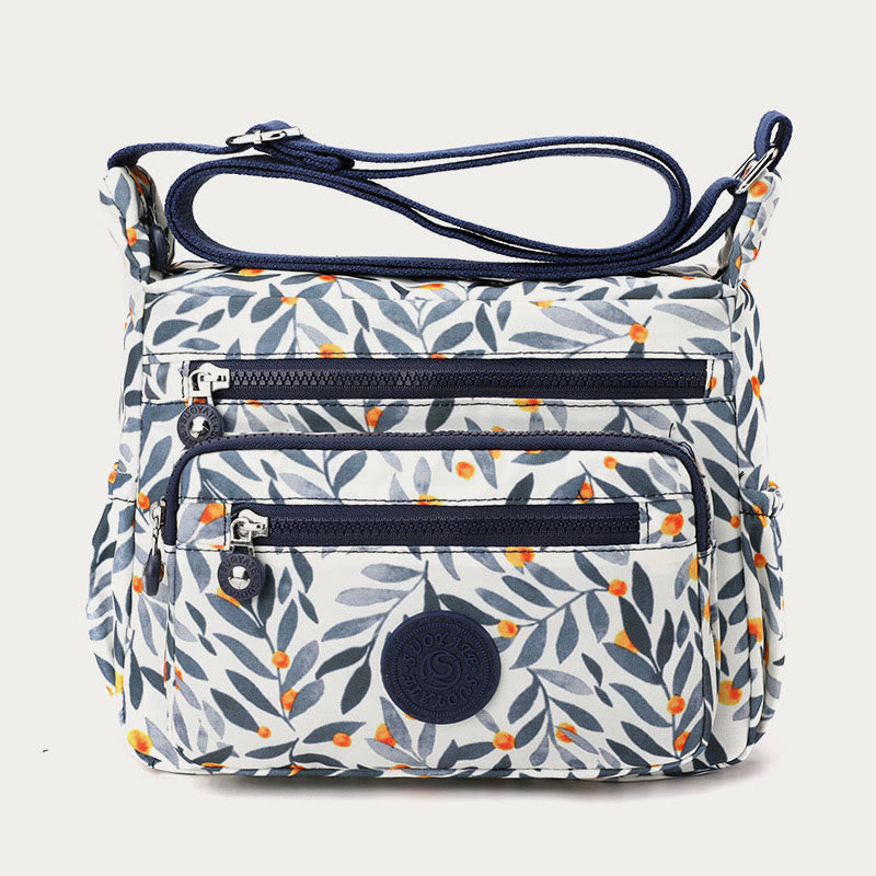 Umhängetasche aus Nylon für Damen, bedruckt, mehrfarbig, robuste Tasche