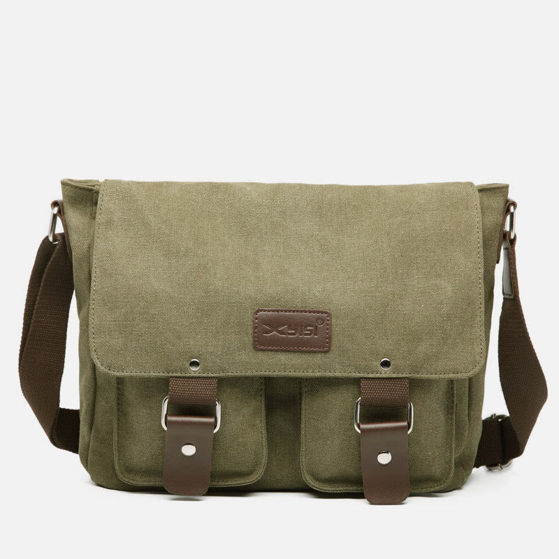 Kuriertasche für Herren, große Kapazität, lässige Schultertasche aus Segeltuch