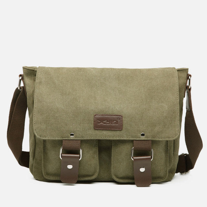 Kuriertasche für Herren, große Kapazität, lässige Schultertasche aus Segeltuch