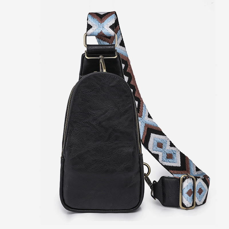 Schultertasche für Damen, leichte Einkaufstasche aus Leder mit breiten Riemen