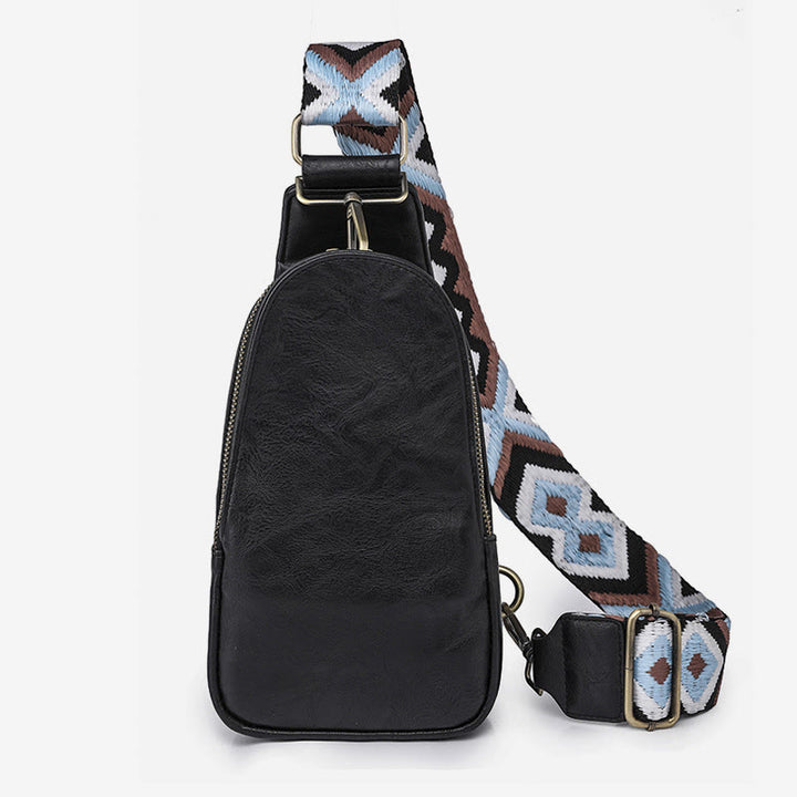Schultertasche für Damen, leichte Einkaufstasche aus Leder mit breiten Riemen