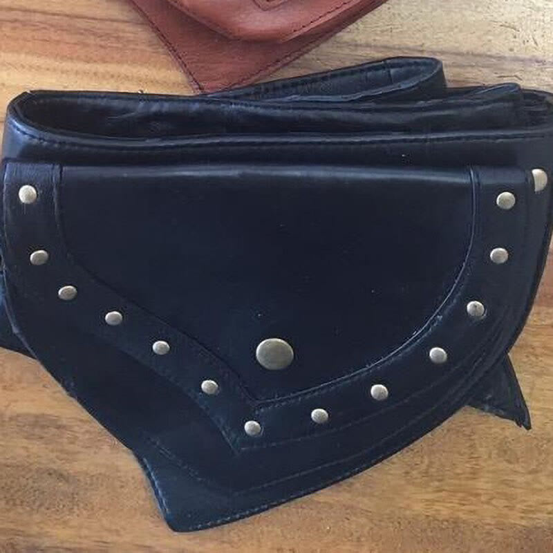 Gürteltasche für Damen, Vintage, Outdoor-Sport, genietete Gürteltasche