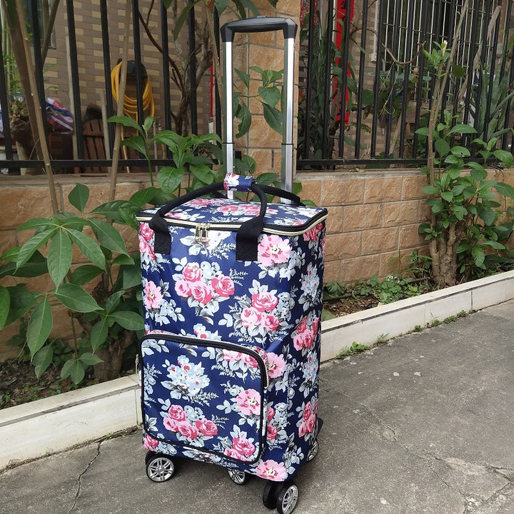 Zusammenklappbarer Einkaufswagen für Frauen, tragbare Alufolie, Konservierung, Rolltasche