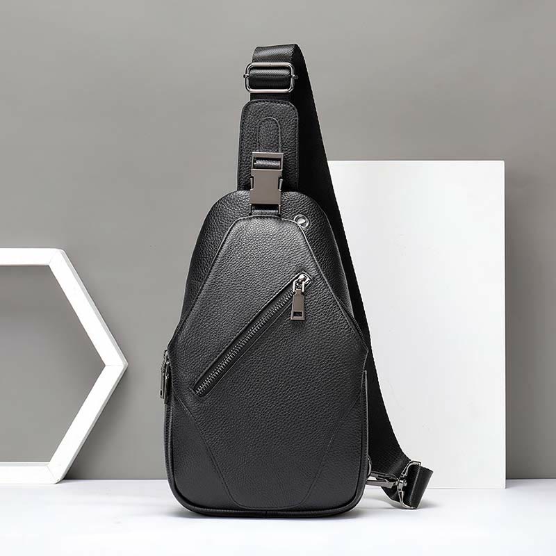 Schultertasche für Herren aus echtem Leder, lässiger Einkaufs-Tagesrucksack