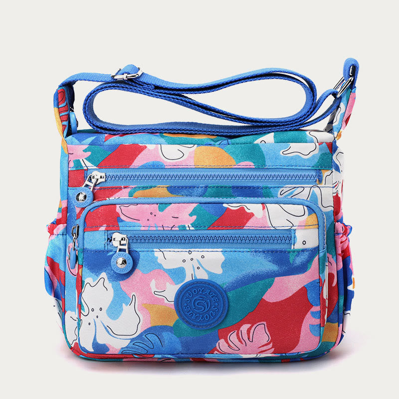 Umhängetasche aus Nylon für Damen, bedruckt, mehrfarbig, robuste Tasche