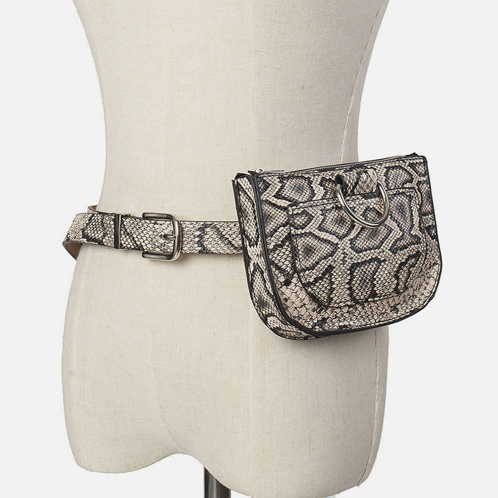 Mini-Gürteltasche für Damen aus Schlangenhaut-Garnleder