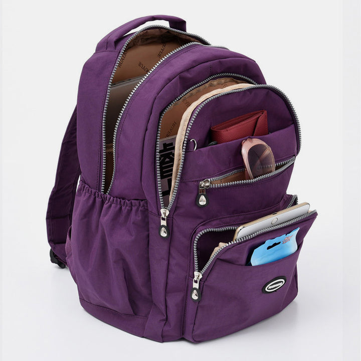 Nylon-Rucksack mit mehreren Taschen, leichter, lässiger Reise-Tagesrucksack für Damen