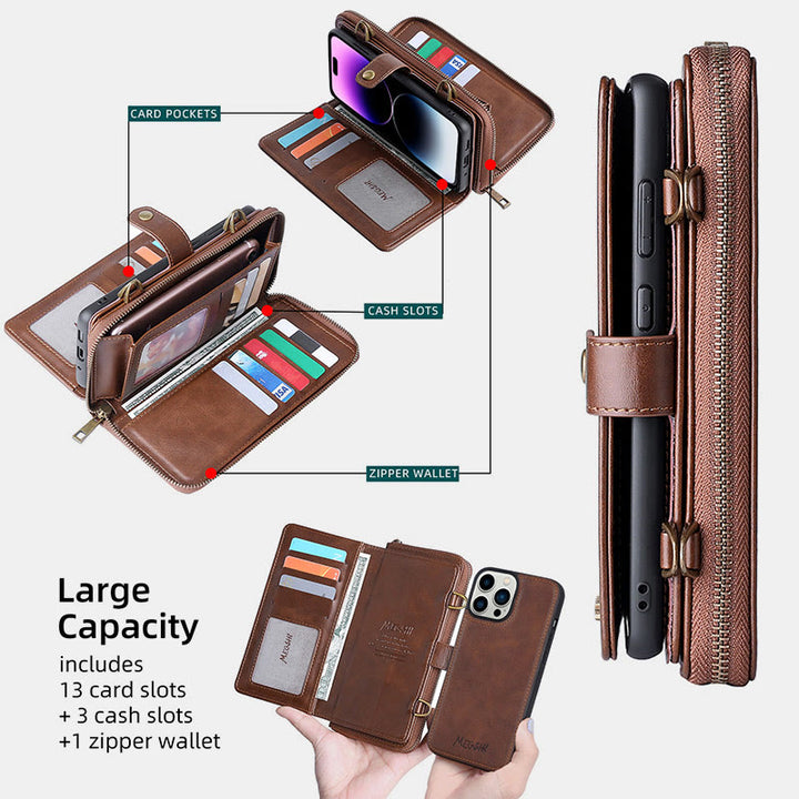 Brieftasche Handyhülle für iPhone Crossbody Multifunktionale PU Leder Brieftasche