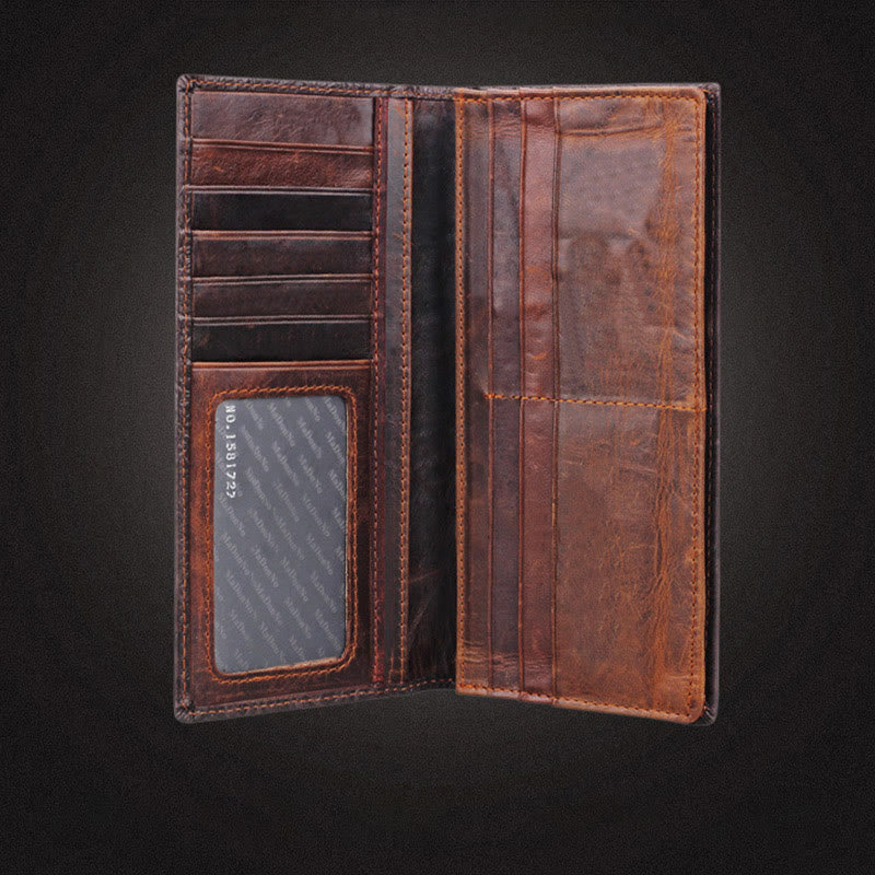 Echtes Leder Krokodil Gravur Brieftasche Retro Bifold Brieftasche