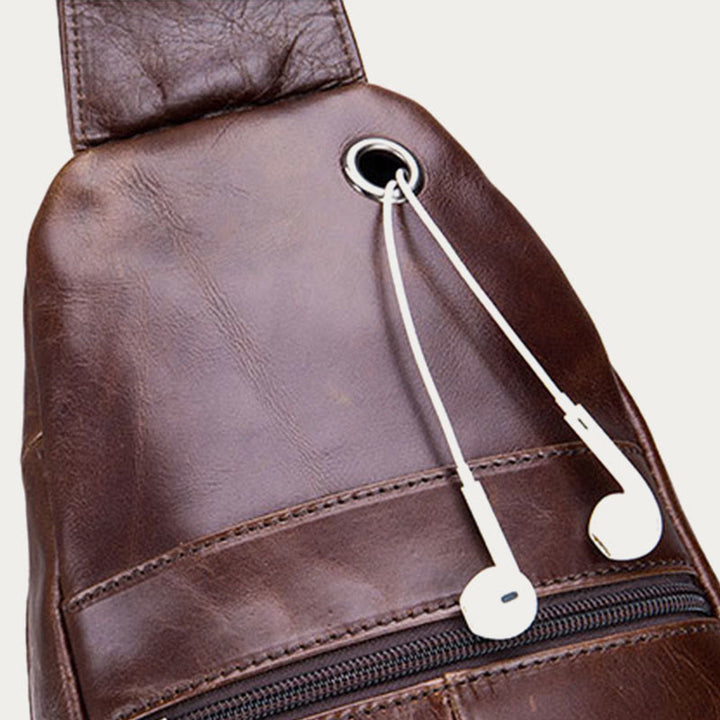 Umhängetasche aus echtem Leder mit großem Fassungsvermögen und Diebstahlschutz
