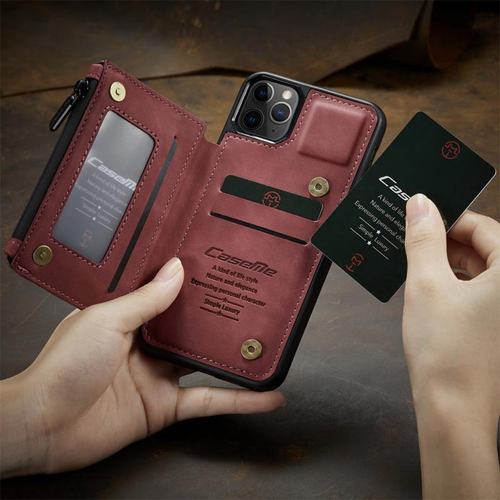 2 IN 1 Anti-Diebstahl RFID Telefon Tasche Brieftasche Smartphone Fall Kompatibel mit iPhone