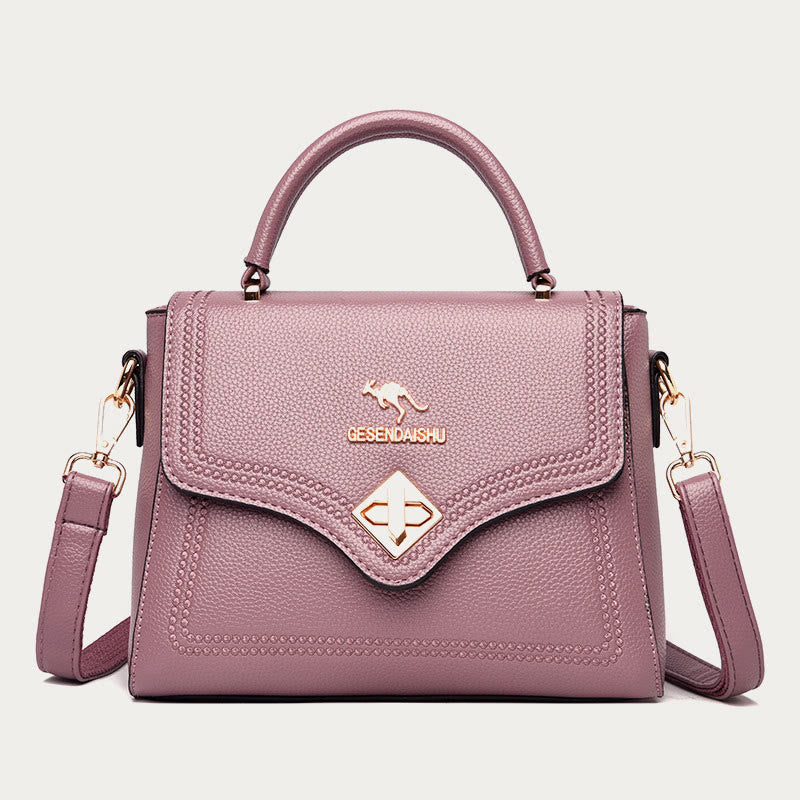 Klassische Tragetasche für den Weg zur Arbeit, minimalistische kleine Lederhandtasche