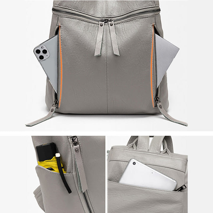 Rucksack für Damen aus Rindsleder, Mehrzweck-Reisetasche