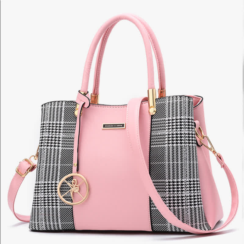 Umhängetasche mit drei Fächern, Schultertasche, Handtasche für Damen