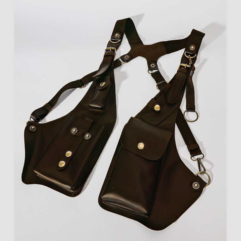 Vintage Leder versteckt Unterarm Gurt Brieftasche Tasche Schulter Holster Tasche