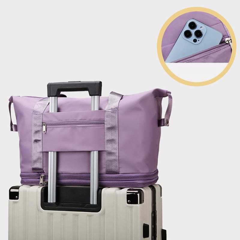 Reisetasche mit doppelter Erweiterung für Damen, groß, leicht, Oxford-Reisetasche