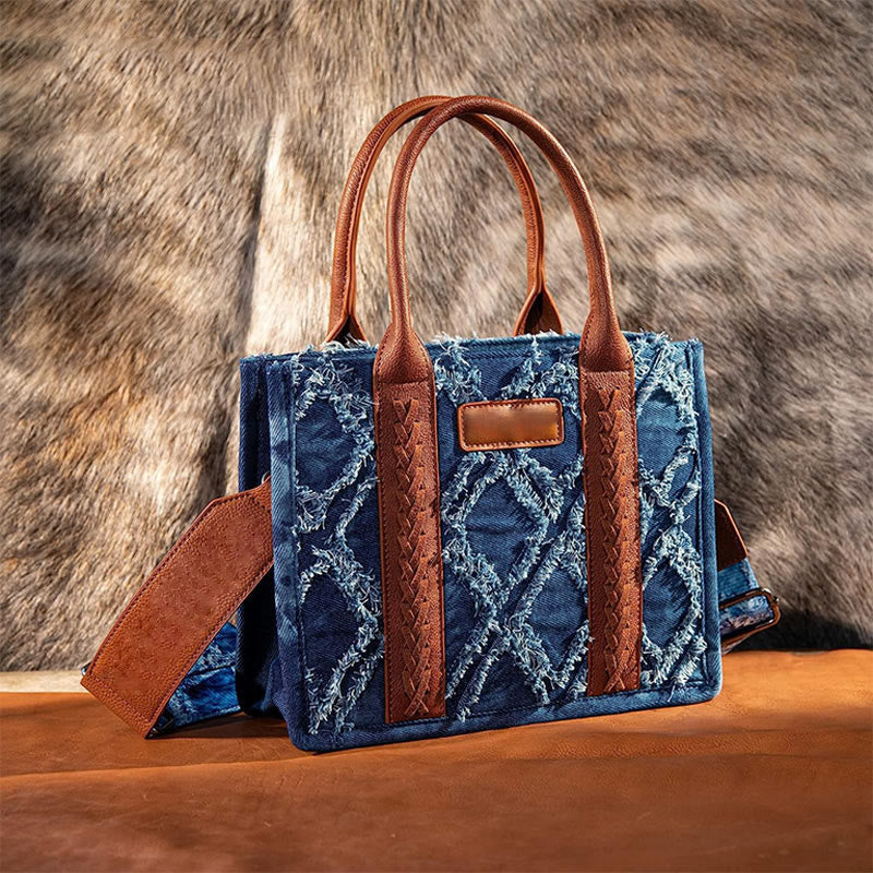 Böhmische Handtasche für Damen, breiter Riemen, vielseitig verwendbar, Umhängetasche