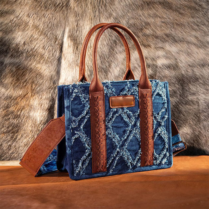 Böhmische Handtasche für Damen, breiter Riemen, vielseitig verwendbar, Umhängetasche