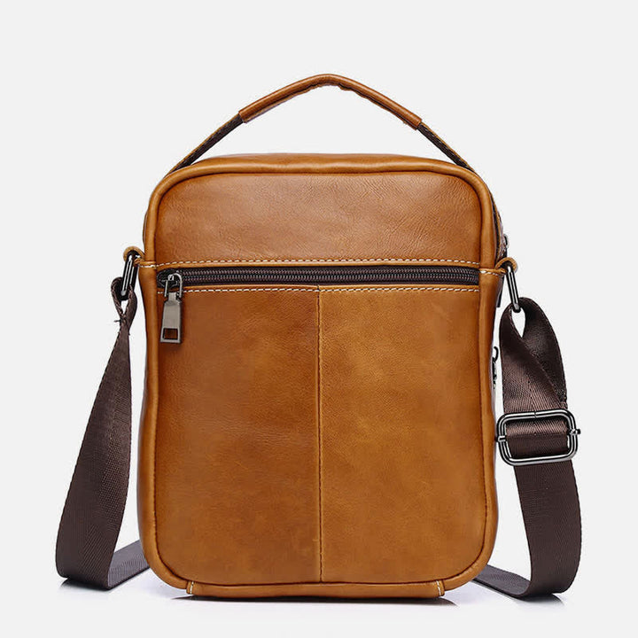 Kleine Umhängetasche aus Leder für Herren, Retro-Arbeits- und Business-Schulterhandtasche