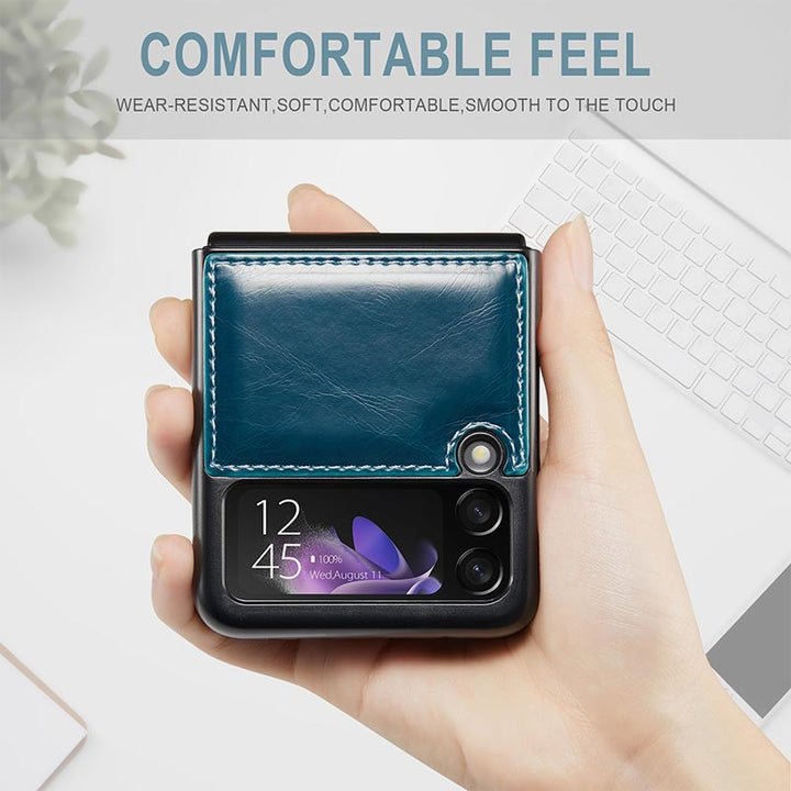 Samsung Galaxy Z Flip 3, Z Flip 4 Handyhülle Handgemachte Handytasche aus Leder