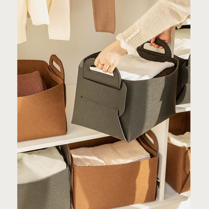 Aufbewahrungstasche für Zuhause, tragbar, Filz, Kleidung, Organizer, Korb, Snackbox