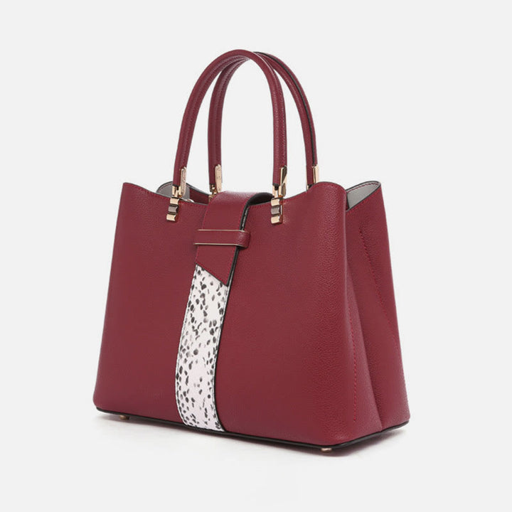 Damen Elegante Handtasche Schlangenhaut Textur Dekor Strapazierfähiges Leder Tote
