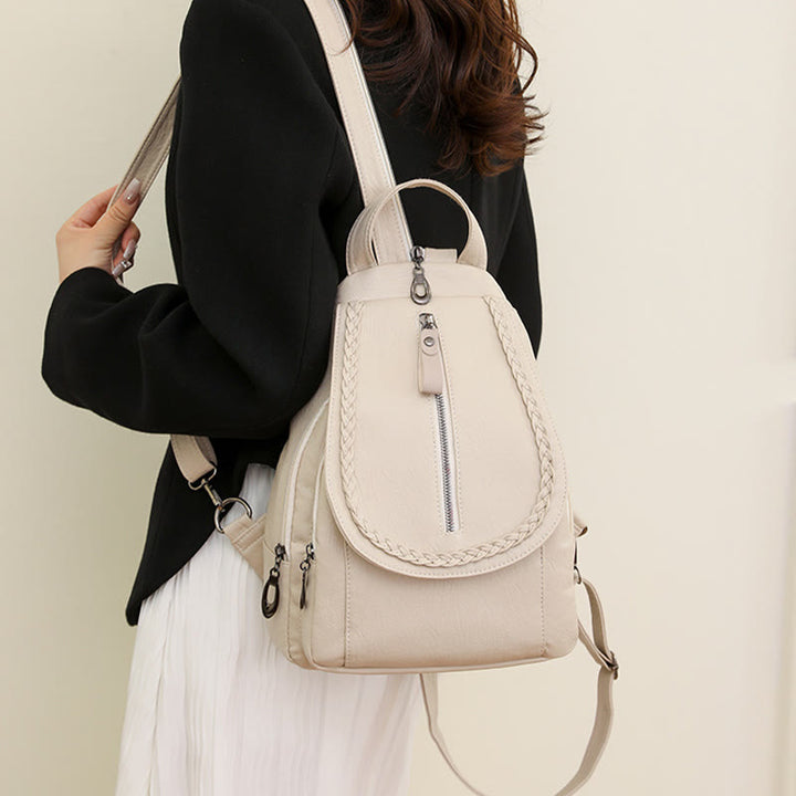 Twist Clamshell Lederrucksack Convetible Sling Bag für Damen